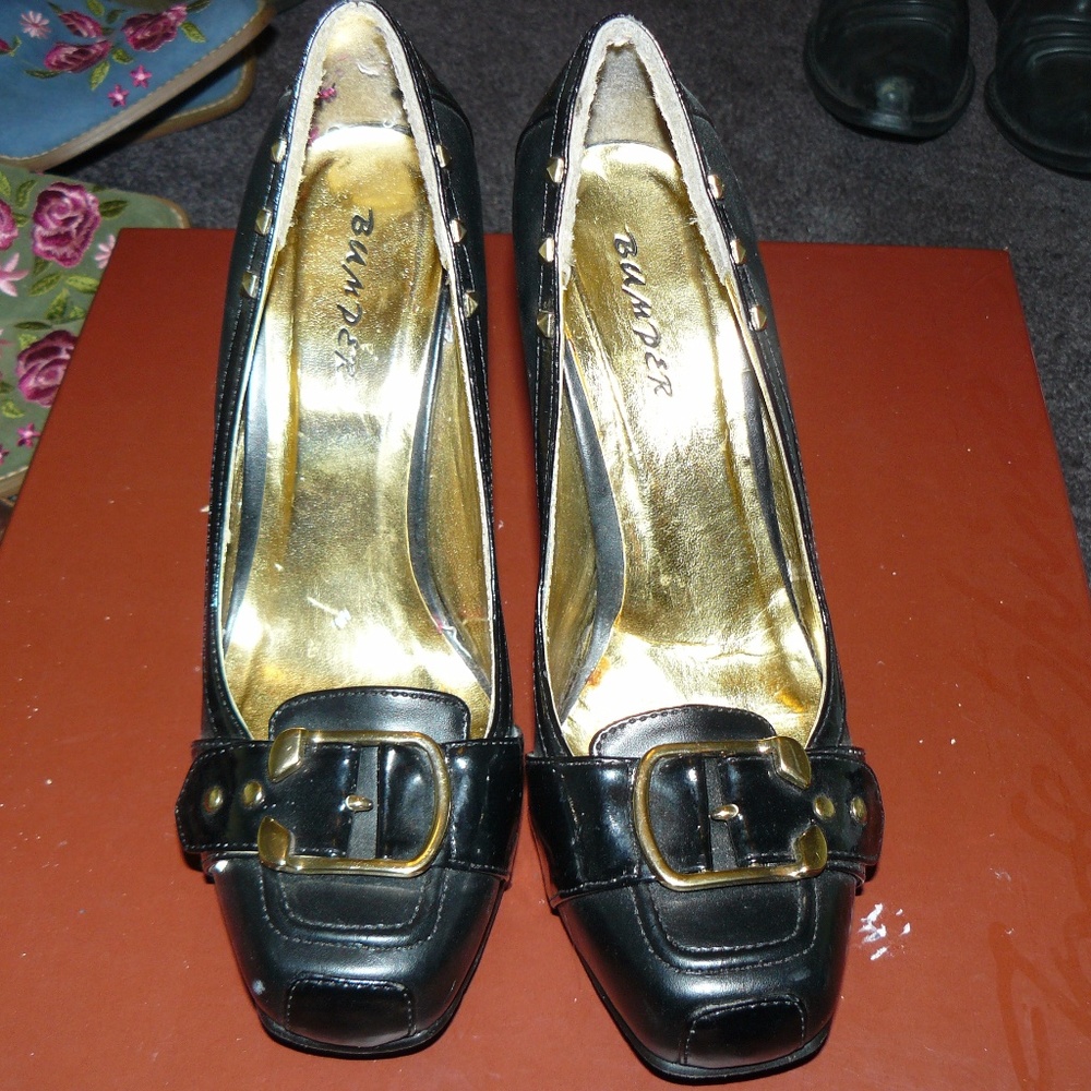 Bumper Leather platform heels Size 8.5